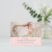 Graffiti Pink Baby Birth Announding Briefkaart (Staand voorkant)