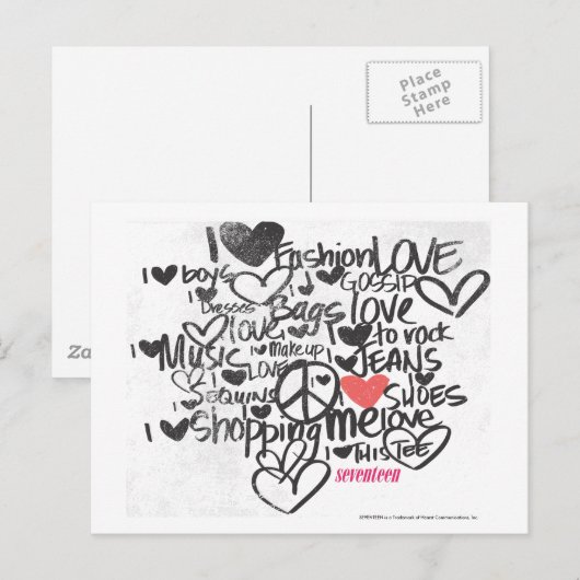 Graffiti Pink Briefkaart (Voorkant / Achterkant)