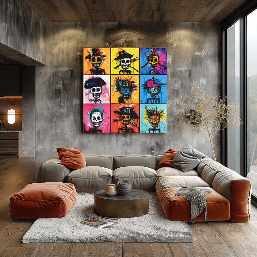 Graffiti Pirate en NFT Karakters Bold Urban grid Poster