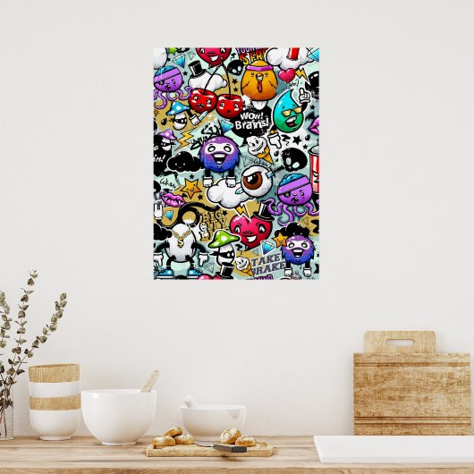 graffiti plezier poster (Keuken)