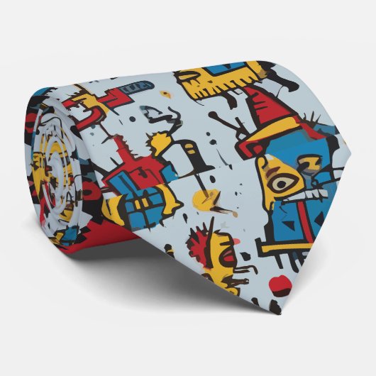 Graffiti Pop Kunst Stropdas (Opgerold)