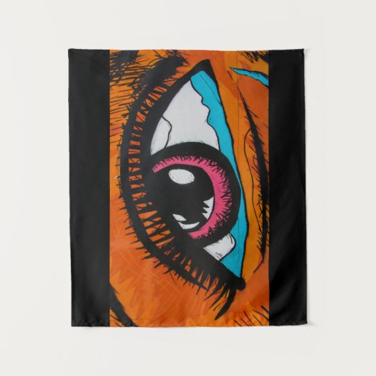 Graffiti Pop Kunst Vrouwen Oog Tapestry Wandkleed (Voorkant)