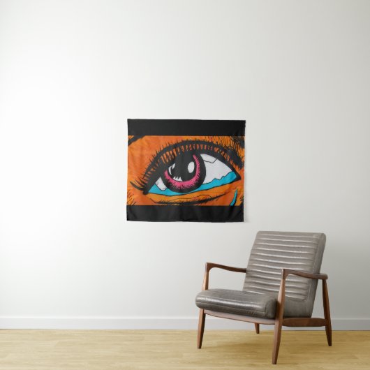 Graffiti Pop Kunst Vrouwen Oog Tapestry Wandkleed (In Situ (horizontaal))