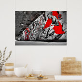 Graffiti-Poster in Red, Black en White Street Poster (Keuken)