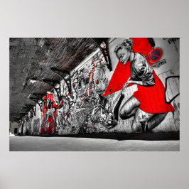 Graffiti-Poster in Red, Black en White Street Poster
