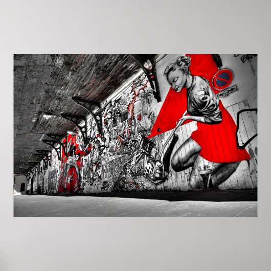 Graffiti-Poster in Red, Black en White Street Poster (Voorkant)