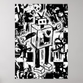 graffiti-Poster voor robots Poster (Voorkant)