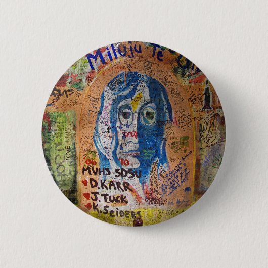 Graffiti - Praag Ronde Button 5,7 Cm (Voorkant)