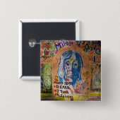 Graffiti - Praag Vierkante Button 5,1 Cm (Voorkant /achterkant)