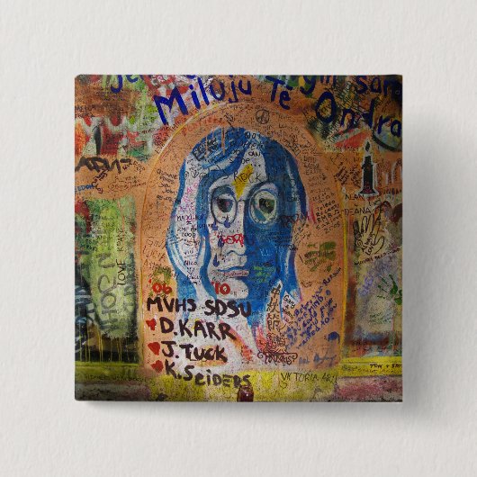 Graffiti - Praag Vierkante Button 5,1 Cm (Voorkant)