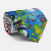 Graffiti print teen pattern background stropdas (Opgerold)