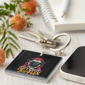 Graffiti Pug Acrylic Keychain – “Pug Don’t Stress  (Voorkant Rechts)