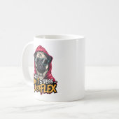 Graffiti Pug Mug – “Pug Don’t Stress Just Flex”  Koffiemok (Voorkant links)
