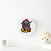 Graffiti Pug Wandklok – “Pug Don't Stress  (Huis)
