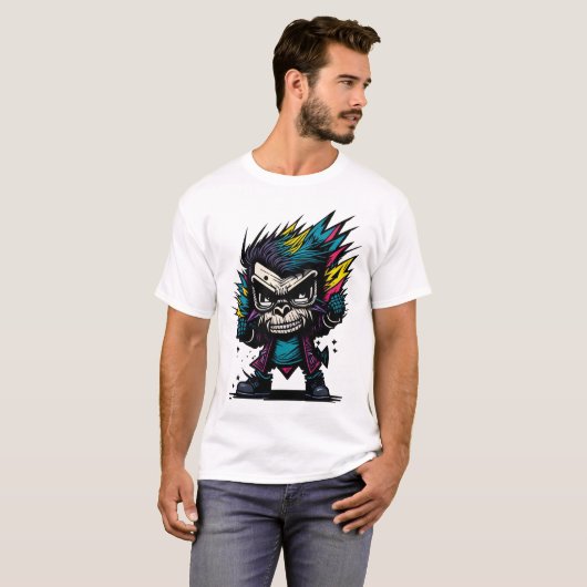 Graffiti Punk Monkey T-shirt! T-shirt (Voorkant volledig)