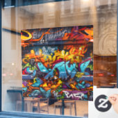 Graffiti-raamsluiting Raamsticker (Cafe Raam)