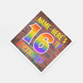 Graffiti Rainbow Kijk 16E BIRTHDAY! + Aangepaste n Servet (Hoek)