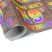 Graffiti Rainbow Kijk 19E BIRTHDAY! en aangepaste  Cadeaupapier (Rol Hoek)