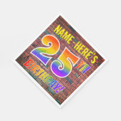 Graffiti Rainbow Kijk 25th BIRTHDAY! + Aangepaste  Servet (Hoek)