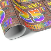 Graffiti Rainbow Kijk 25th BIRTHDAY! en aangepaste Cadeaupapier (Rol Hoek)