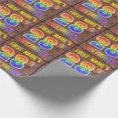 Graffiti Rainbow Kijk 28E BIRTHDAY! en aangepaste  Cadeaupapier (Hoek)