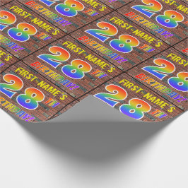 Graffiti Rainbow Kijk 28E BIRTHDAY! en aangepaste  Cadeaupapier