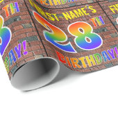 Graffiti Rainbow Kijk 28E BIRTHDAY! en aangepaste  Cadeaupapier (Rol Hoek)