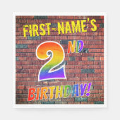 Graffiti Rainbow Kijk 2e BIRTHDAY! + Aangepaste na Servet (Voorkant)