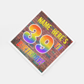 Graffiti Rainbow Kijk 39th BIRTHDAY! + Aangepaste Servet (Hoek)