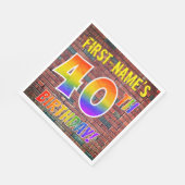 Graffiti Rainbow Kijk 40th BIRTHDAY! + Aangepaste  Servet (Hoek)