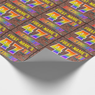 Graffiti Rainbow Kijk 47th BIRTHDAY! en aangepaste Cadeaupapier