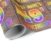 Graffiti Rainbow Kijk 49E BIRTHDAY! en aangepaste  Cadeaupapier (Rol Hoek)