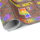 Graffiti Rainbow Kijk 4E BIRTHDAY! en aangepaste n Cadeaupapier (Rol Hoek)