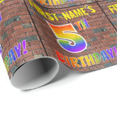 Graffiti Rainbow Kijk 5E BIRTHDAY! en aangepaste n Cadeaupapier (Rol Hoek)