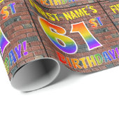 Graffiti Rainbow Kijk 61ST BIRTHDAY! en aangepaste Cadeaupapier (Rol Hoek)