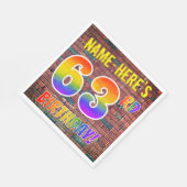 Graffiti Rainbow Kijk 63RD BIRTHDAY! + Aangepaste Servet (Hoek)