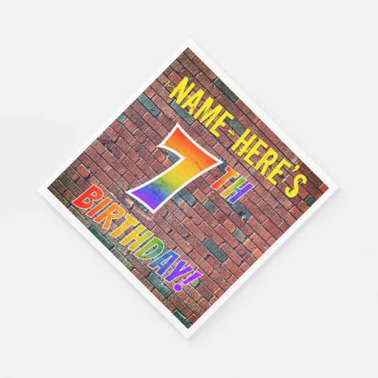 Graffiti Rainbow Kijk 7E BIRTHDAY! + Aangepaste na Servet (Hoek)