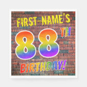 Graffiti Rainbow Kijk 88E BIRTHDAY! + Aangepaste n Servet (Voorkant)