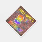 Graffiti Rainbow Kijk 8E BIRTHDAY! + Aangepaste na Servet (Hoek)