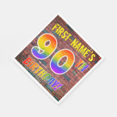 Graffiti Rainbow Kijk 90th BIRTHDAY! + Aangepaste  Servet (Hoek)