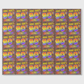 Graffiti Rainbow Kijk 90th BIRTHDAY! en aangepaste Cadeaupapier (Vlak)