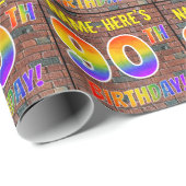Graffiti Rainbow Kijk 90th BIRTHDAY! en aangepaste Cadeaupapier (Rol Hoek)
