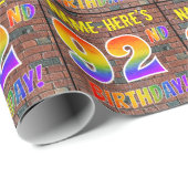 Graffiti Rainbow Kijk 92e BIRTHDAY! en aangepaste  Cadeaupapier (Rol Hoek)