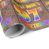 Graffiti Rainbow Kijk 97th BIRTHDAY! en aangepaste Cadeaupapier (Rol Hoek)