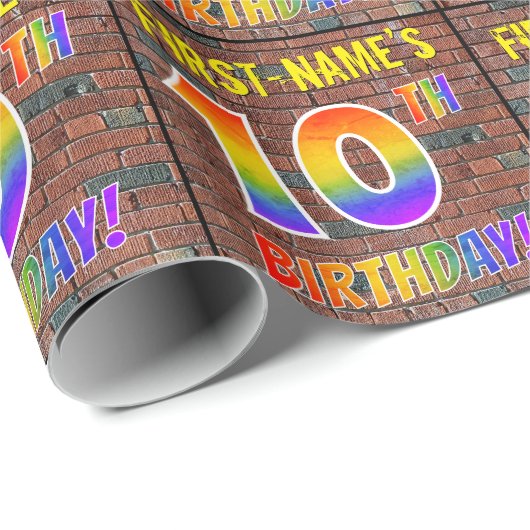 Graffiti Rainbow Look 10TH BIRTHDAY! & Aangepaste  Cadeaupapier (Rol Hoek)