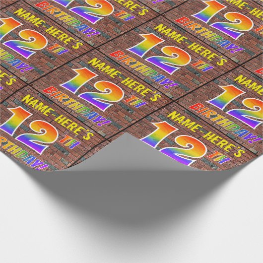 Graffiti Rainbow Look 12E VERJAARDAG! & Aangepaste Cadeaupapier (Hoek)