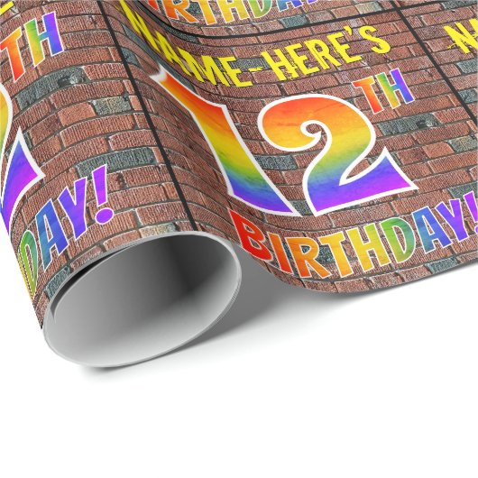 Graffiti Rainbow Look 12E VERJAARDAG! & Aangepaste Cadeaupapier (Rol Hoek)