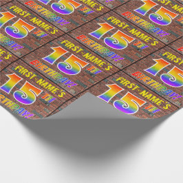 Graffiti Rainbow Look 15E VERJAARDAG! & Aangepaste Cadeaupapier