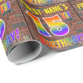 Graffiti Rainbow Look 15E VERJAARDAG! & Aangepaste Cadeaupapier (Rol Hoek)