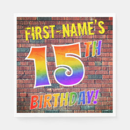 Graffiti Rainbow Look 15E VERJAARDAG! + Aangepaste Servet